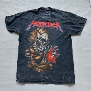 Metallic men’s t shirt graphic vintage heart explosive t shirt Sz medium